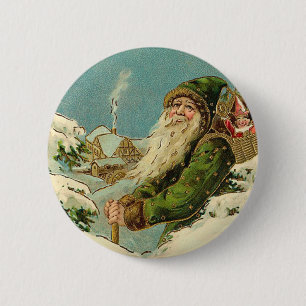 Vintages Sankt- - Joyeux-Weihnachten Button