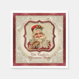 Vintages Sankt NikolausHo Ho Ho Serviette