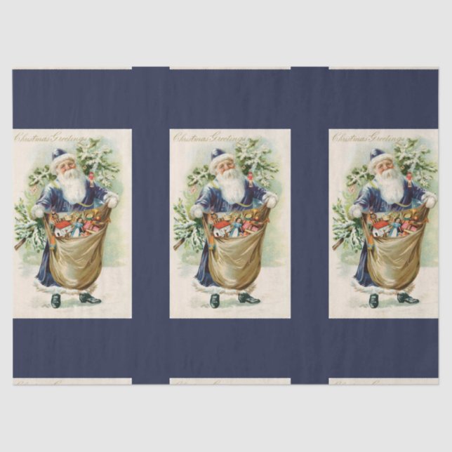 Vintages Sankt-Weihnachten Seidenpapier (Vorderseite)