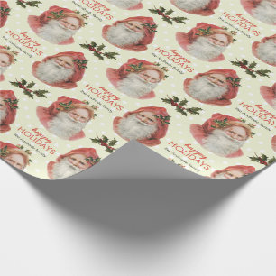 Vintages Sankt-Weihnachtsstechpalmen-Grün Geschenkpapier