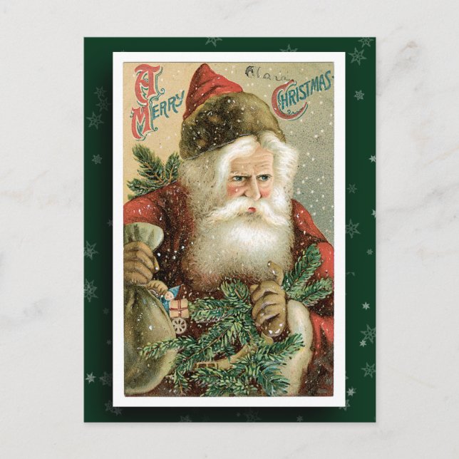 Vintages Santa Claus Image Feiertagspostkarte (Vorderseite)