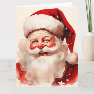 Vintages Santa-Claus-Portrait Karte