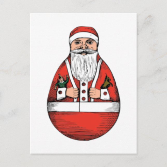 Vintages Santa-Ei Feiertagspostkarte (Vorderseite)