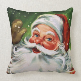 Vintages Santa Face 1 Kissen