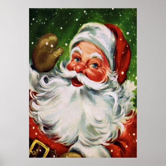 Vintages Santa Face 1 Poster (Vorne)