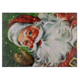 Vintages Santa Face 1 Schneidebrett