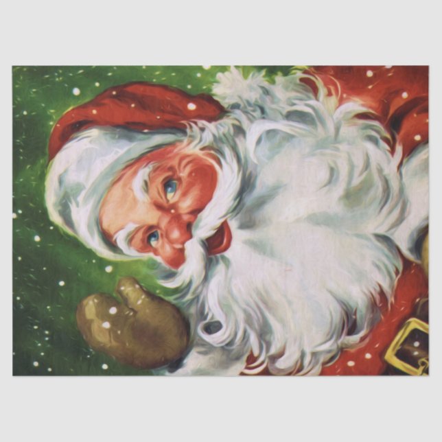 Vintages Santa Face 1 Seidenpapier (Vorderseite)