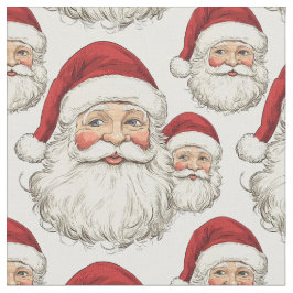 Vintages Santa Face Weißes Gewebe Stoff