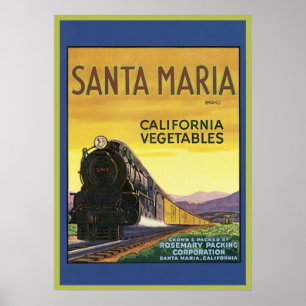 Vintages Santa Maria California Gemüsegarantie Poster