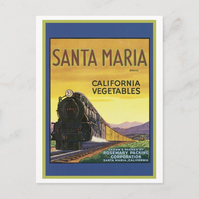 Vintages Santa Maria California Gemüsegarantie Postkarte (Vorderseite)