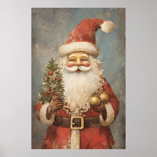Vintages Santa Not leidendes Poster (Vorne)