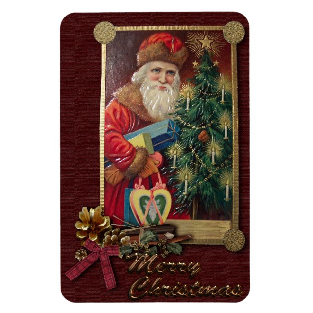 Vintages Santa Premium Magnet (Vertikal)