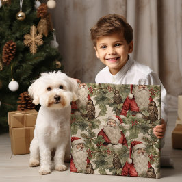 Vintages Santa Retro-Umschlagpapier Geschenkpapier Set