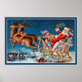 Vintages Santa-Schlittenposter Poster