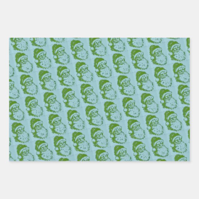 Vintages Santa Wrapping Set Geschenkpapier Set (Vorderseite)