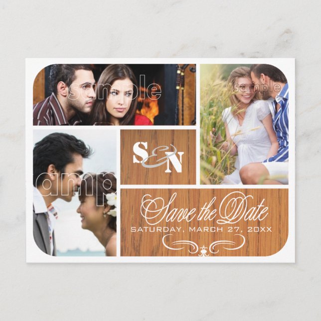 Vintages Save the Date Foto Ankündigungspostkarte (Vorderseite)
