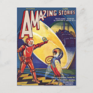 Vintages Scannen-Fi-Buch-Cover Kunst Strance Kreat Postkarte