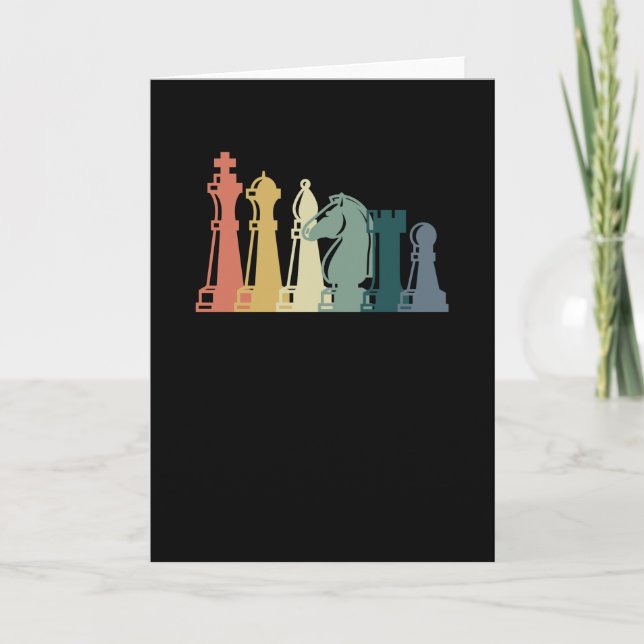 Vintages Schach-T-Shirt Retro-Schachdesign - Schac Karte (Vorderseite)