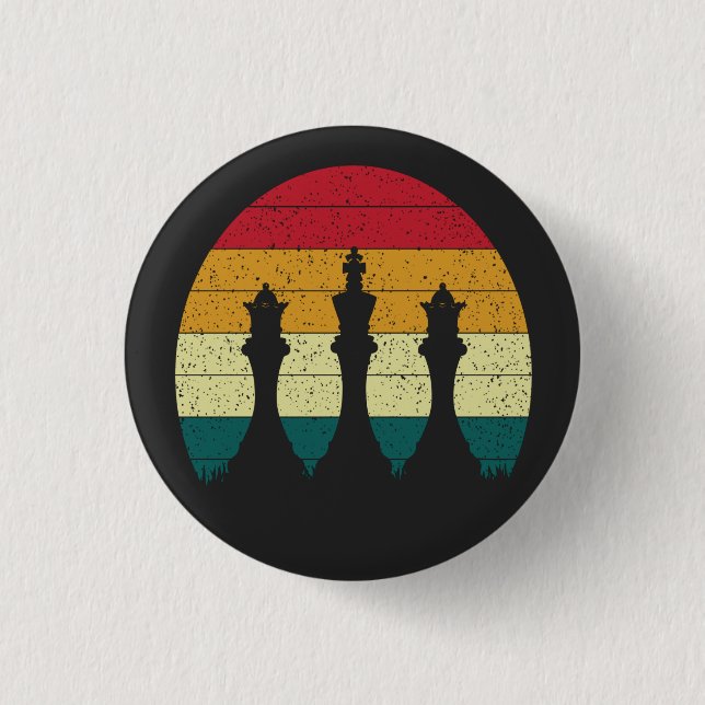 Vintages Schachstück Button (Vorderseite)