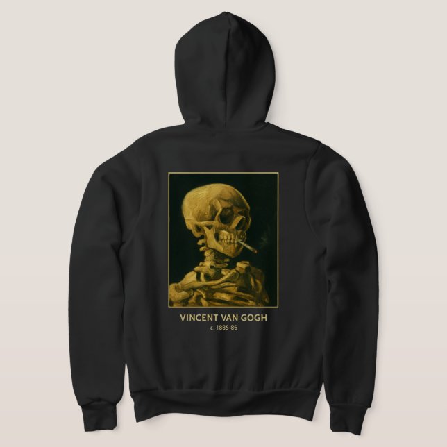 Vintages Schädelrauchen - Einzigartiger Van Gogh I Hoodie (AblageHinten)