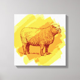 Vintages Schaf Leinwanddruck