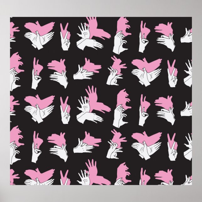 Vintages Schattenhandmuster-Design Poster (Vorne)