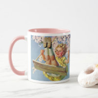 Vintages Schauen, Girl Swinging in a Tree Kinder s