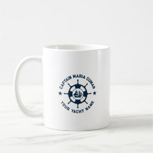 Vintages Schiff des Blue White Nautical Boat Wheel Kaffeetasse