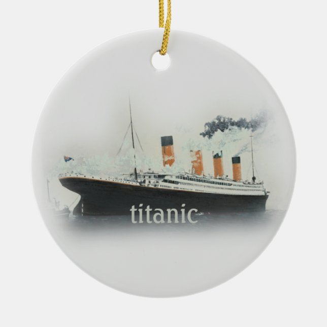 Vintages Schiff Titanic Ocean Liner Keramik Ornament (Vorne)