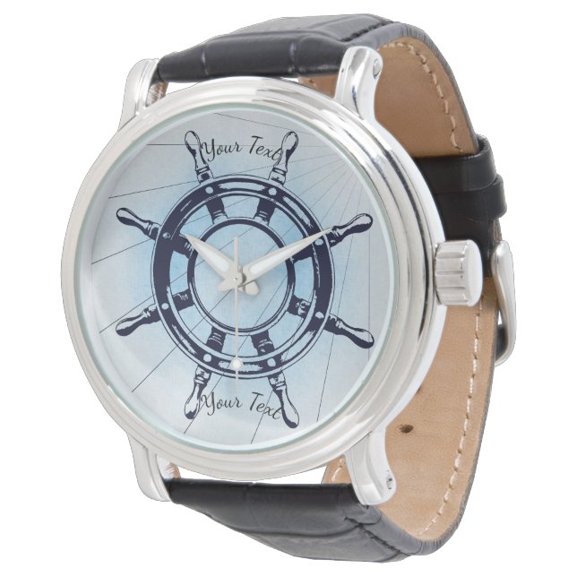 Vintages Schiffrad Armbanduhr (Schrägansicht)