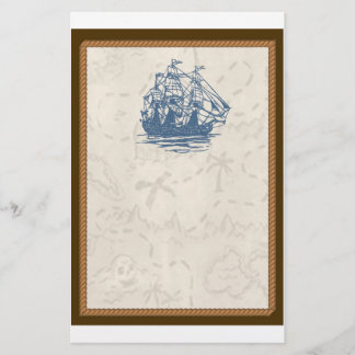Vintages Schiffs-Schatz-Karten-nautischbriefpapier Briefpapier