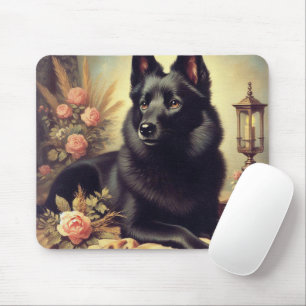 Vintages Schipperke Dog Gemälde Mousepad