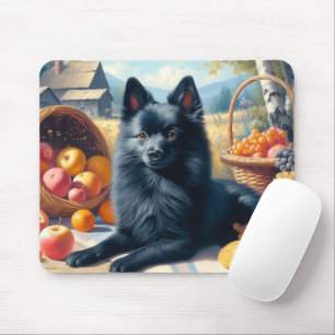 Vintages Schipperke Welpenbild Mousepad