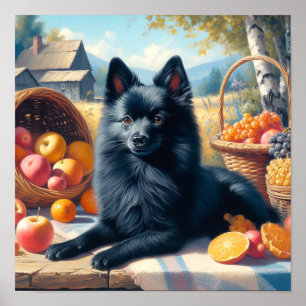 Vintages Schipperke Welpenbild Poster