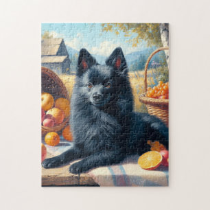Vintages Schipperke Welpenbild Puzzle
