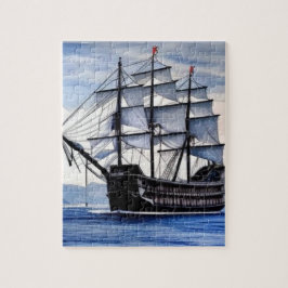Vintages Schlachtschiff wegsegelt Puzzle