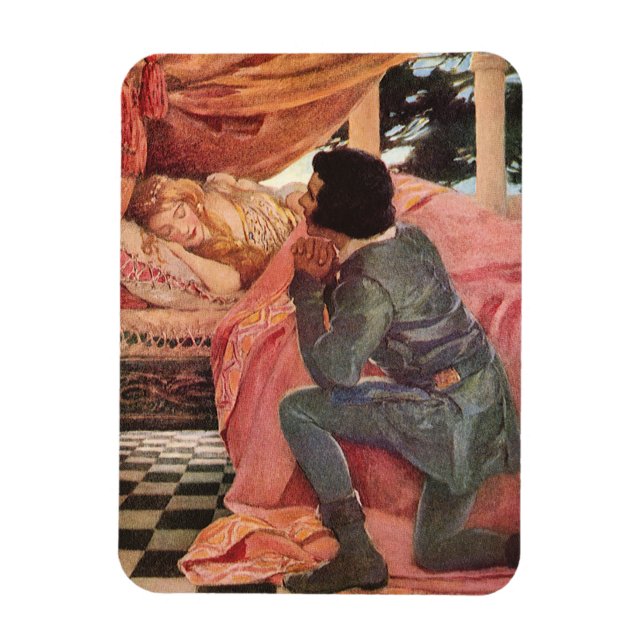 Vintages Schlafen Schönheit von Jessie Willcox Smi Magnet (Vertikal)