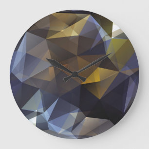 Vintages, schlankes Dreieck mit Diamantstruktur. Große Wanduhr