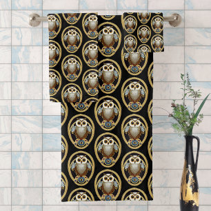Vintages Schliffmotiv - Art Deco - Name hinzufügen Badhandtuch Set
