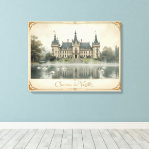 Vintages Schloss von Vizille Frankreich Landschaft Leinwanddruck