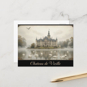 Vintages Schloss von Vizille Frankreich Landschaft Postkarte