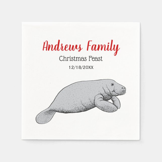 Vintages Schloss Zeichnend Weihnachten Weihnachten Serviette (Vorderseite)