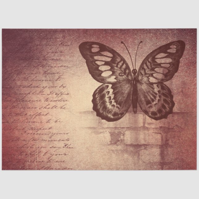 Vintages Schmetterlingspapier Seidenpapier (Vorderseite)
