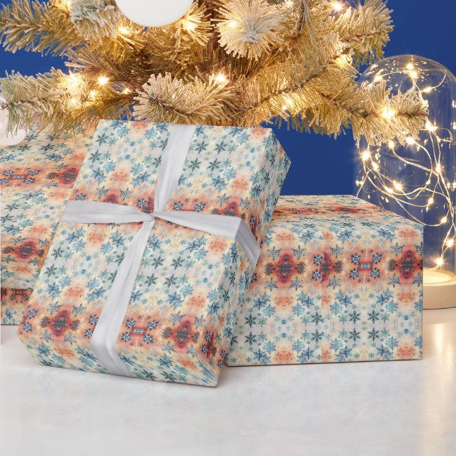 Vintages Schneeflockenmuster - Schleifpapier Geschenkpapier (Feiertage)