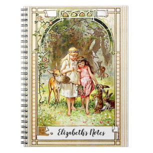 Vintages Schneeweiß und Rose Rot Personalisiert Notizblock