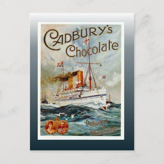 Vintages Schokoladenposter, Cadbury's Chocolate Postkarte (Vorderseite)