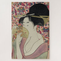 Vintages, schönes Geisha-Portrait mit Comb Art