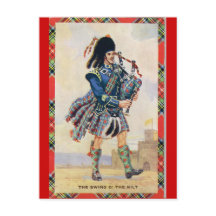 Vintages Schottland, dem Bagpipe folgen