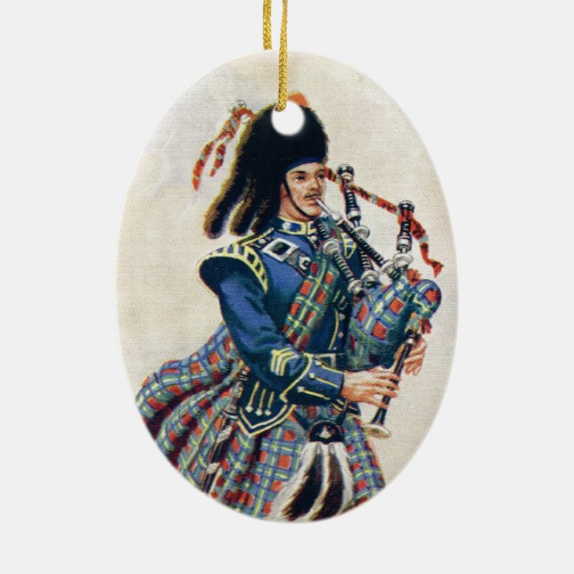 Vintages Schottland, folgen den Bagpipes Keramik Ornament (Hinten)