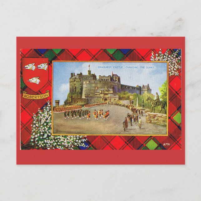 Vintages Schottland, Robertson, Schloss Edinburgh Postkarte (Vorderseite)